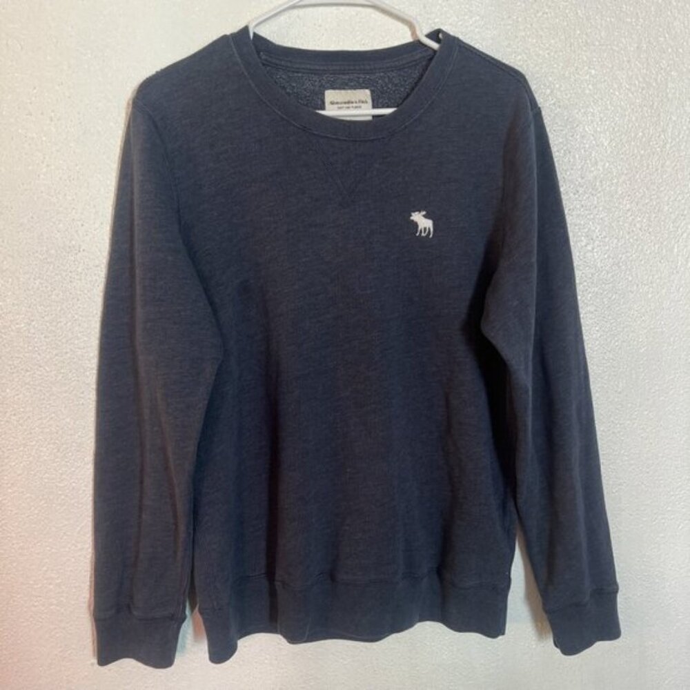 Abercrombie & Fitch Sweater‎ men’s Small Blue Pullover Crewneck Embroidered